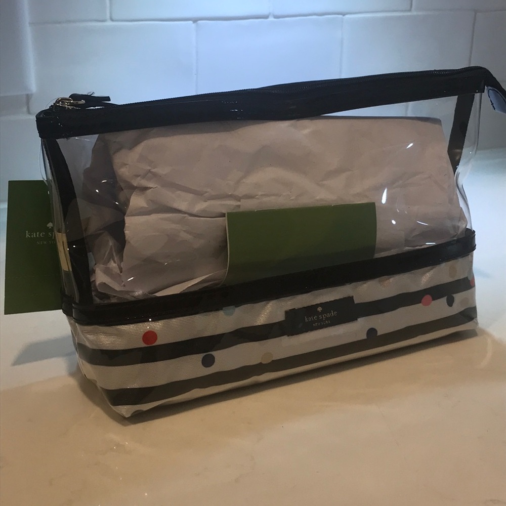 Kate Spade confetti dot cosmetic bag NWT